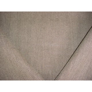Libeco Lagae P838 Herringbone in Chocolate - Heavy Belgian Linen Drapery Upholstery Fabric- 10-3/4 Yards For Sale