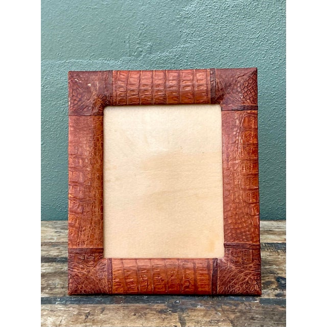 Vintage Cuban Crocodile Wrapped Picture Frame For Sale - Image 12 of 12