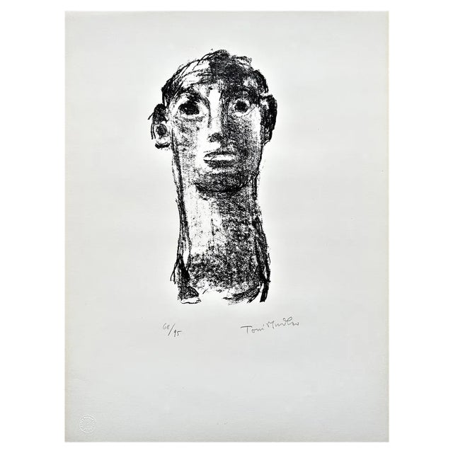 Toni Stadler, Kopf des jungen Perikles, 1976, Hand-Signed & Limited Original Lithograph For Sale