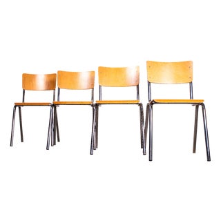 20th Century Dutch University Stacking Dining Chair, Set of 4 For Sale