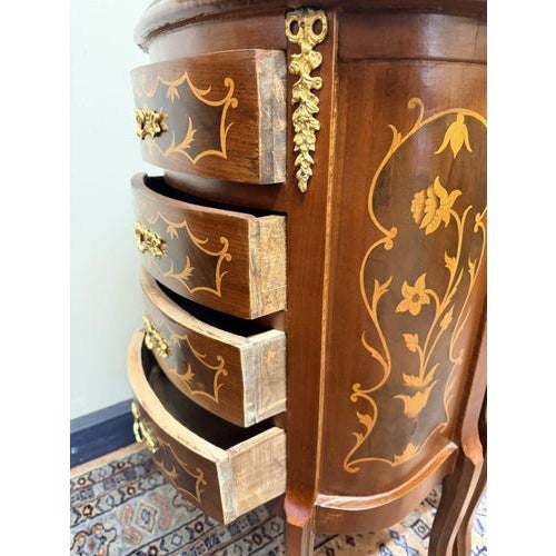 Marquetry Inlay Nightstands, Set of 2 For Sale - Image 5 of 6