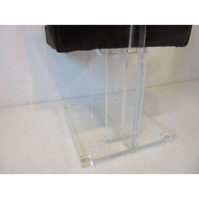 Vladimir Kagan Upholstered Lucite Pedestal Armchairs - A Pair For Sale - Image 9 of 12