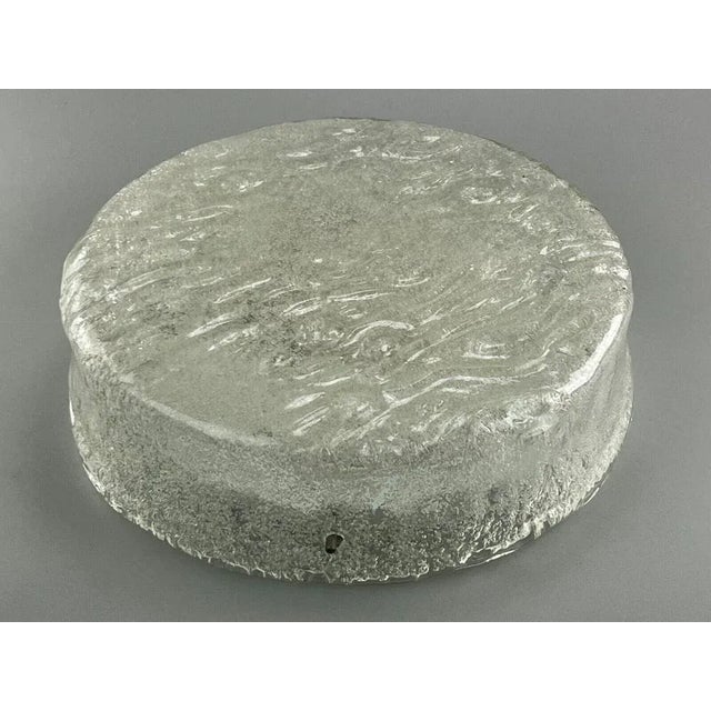 Metal Mid-Century Modern Flush Mount in Ice Glass from Hillebrand, 1960s For Sale - Image 7 of 13
