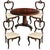 Antique French Mahogany Table and Chairs, 1910, Set of 5 For Sale - Image 14 of 14
