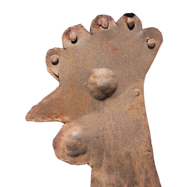 Folk Art 19th Century Sheet-Iron Rooster Weathervane, Rare American Folk Art, Ca. 1830-1860 For Sale - Image 3 of 6