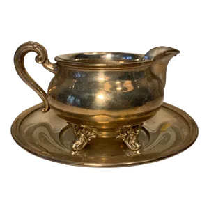 Vintage Silverplate Creamer and Saucer Set- 2 Pieces