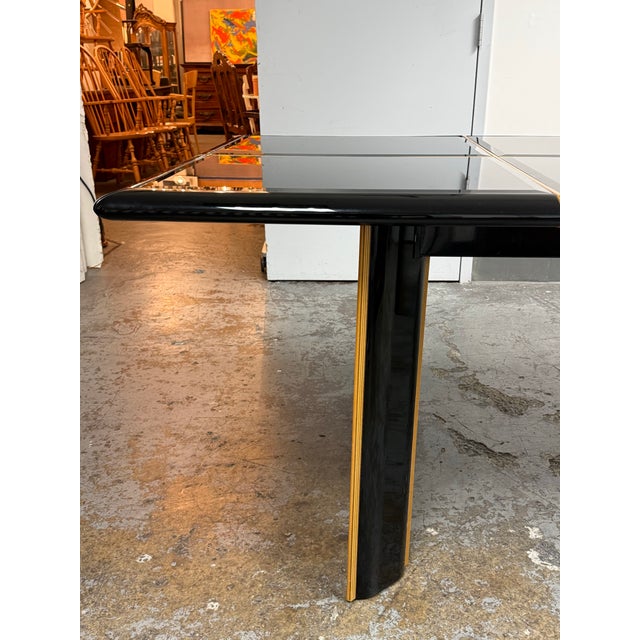 Black Pierre Cardin for Roche Bobois Vintage Black Lacquer Extension Dining Table For Sale - Image 8 of 12
