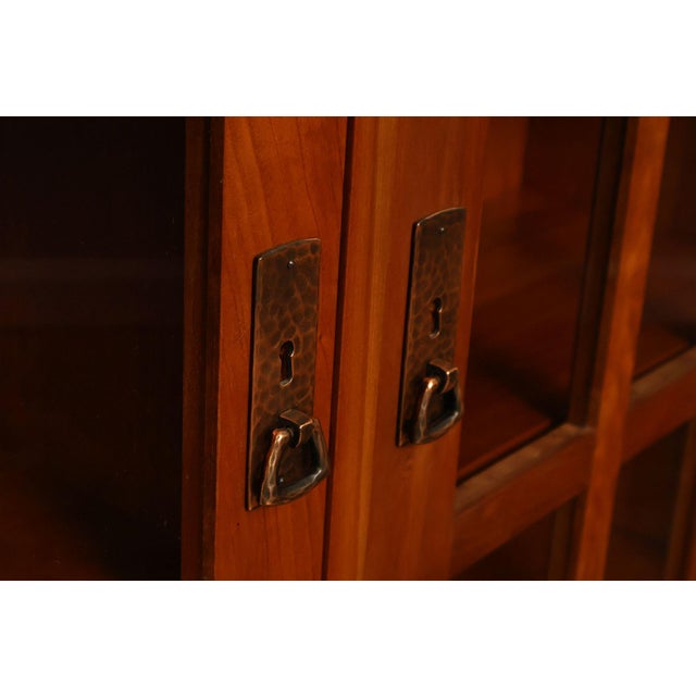 Brown Stickley Mission Collection Cherry Three Door Bookcase For Sale - Image 8 of 18