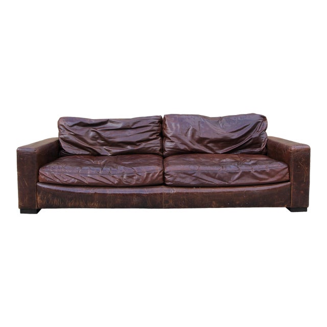 Restoration Hardware Distressed Leather Sofa Chairish