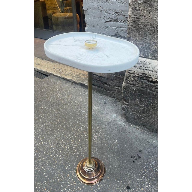 Pocket Emptier Table in Brass and Marble, 1960s For Sale - Image 9 of 9