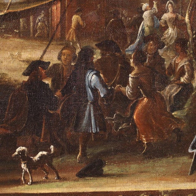 Flemish Landscape, Village Festival, 1640, Oil on Canvas, Framed For Sale - Image 11 of 17