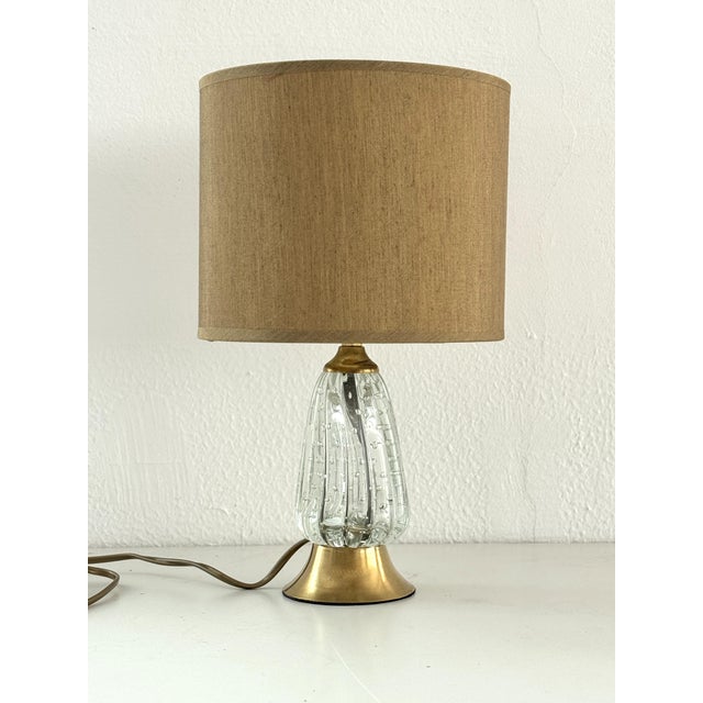 Mid-Century Italian Murano Glass and Brass Table Lamp, 1960s For Sale - Image 13 of 13