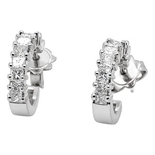18k White Gold Hoop Earrings, A Pair For Sale
