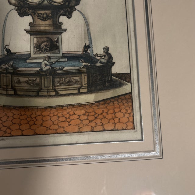 17th Century Colored Engravings of Fountains - Set of 2 For Sale In Boston - Image 6 of 7