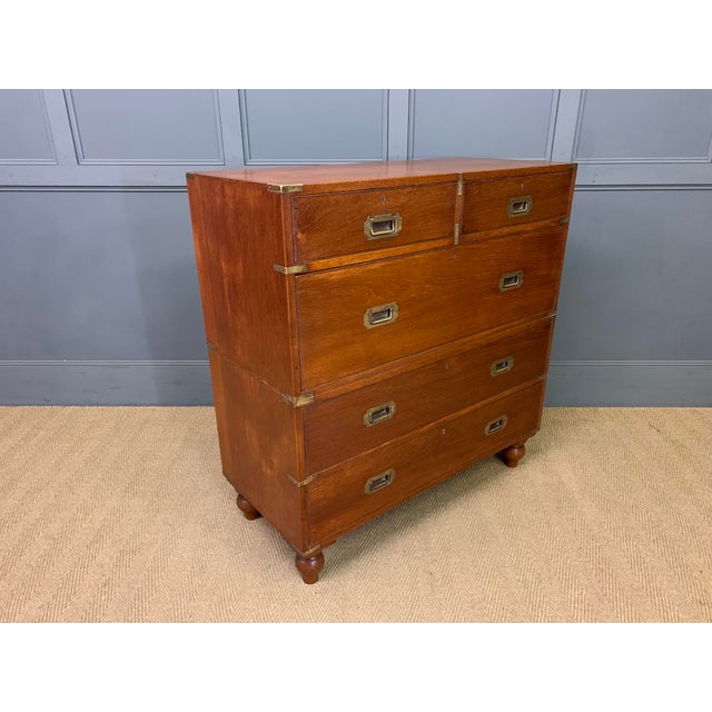 Victorian Teak Military Chest, 1890 For Sale - Image 6 of 15