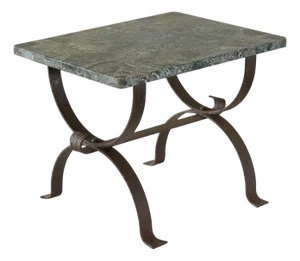 Art Deco Side Table in Wrought Iron and Marble, 1950s