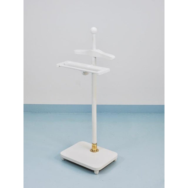 Gold Art Nouveau White and Brass Valet Jugendstil Clothing Stand, Vienna, Austria, 1920s For Sale - Image 8 of 15