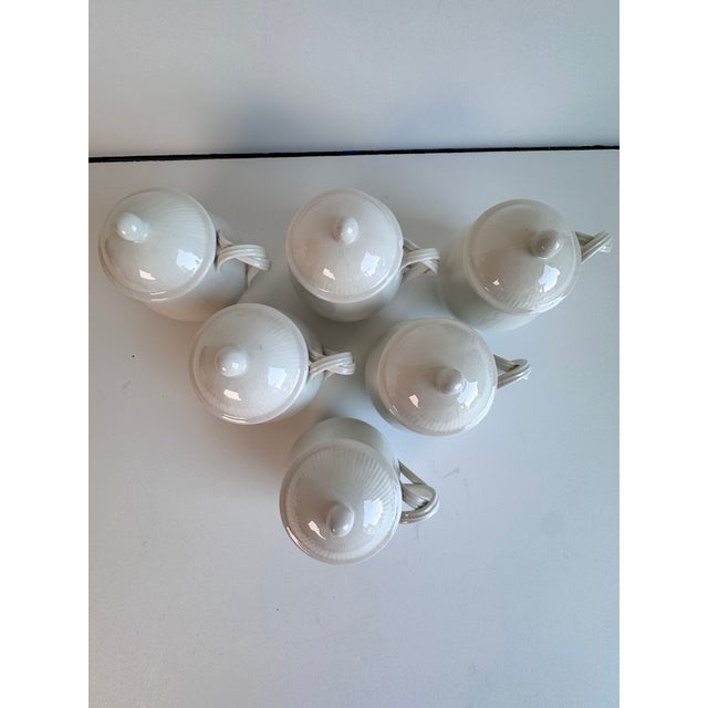French Pot De Creme Cups With Lids, Set of 6 For Sale - Image 3 of 9