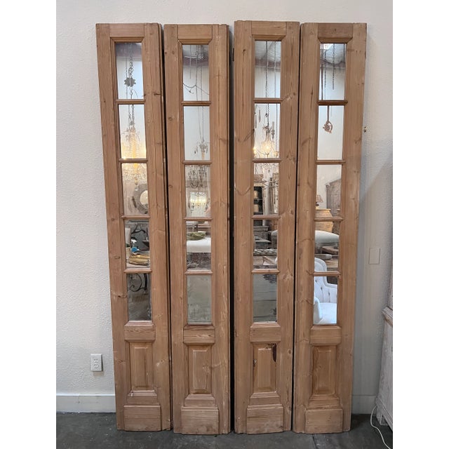 19th Century Collection of French Pine Doors With Mirrors- Set of 4 For Sale - Image 13 of 13