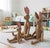 Folk Art Vintage Hand-Carved Articulated Wooden Rabbit Family - Set of 3 For Sale - Image 3 of 5