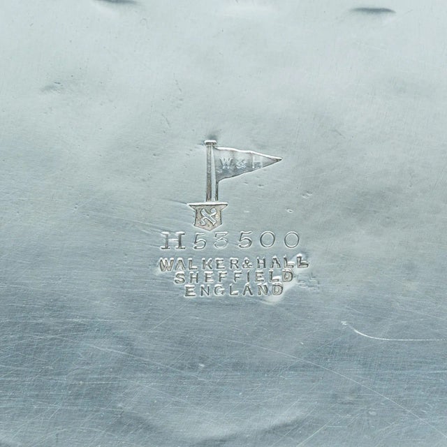 1910s Antique English Silver Plate Oval Decorative Serving Tray For Sale - Image 9 of 11