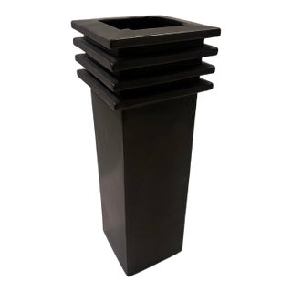 Jahnus Studio Pottery Tall Black Vase For Sale