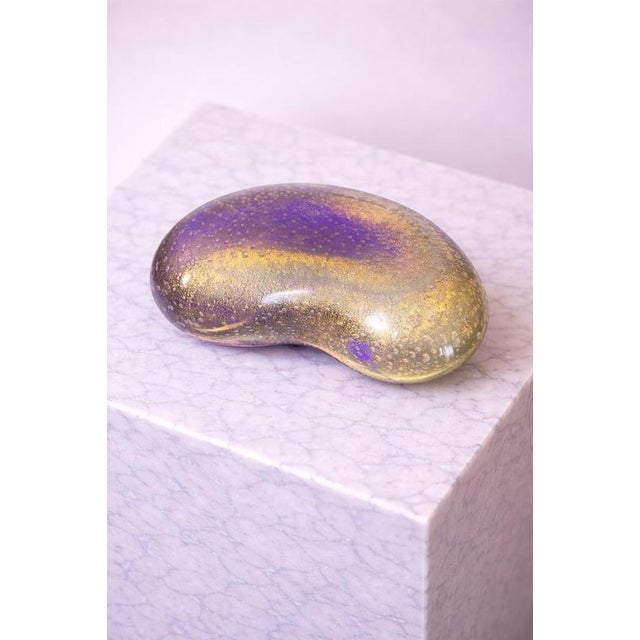 Blue Murano Bullicante Glass Ashtray from Seguso, 1950s For Sale - Image 8 of 9