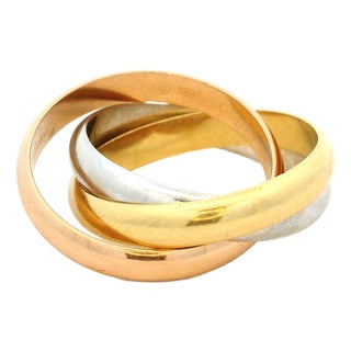 Vintage Cartier Trinity Ring in 18k Tri-Color Gold,, Size 6.5 For Sale