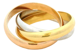 Vintage Cartier Trinity Ring in 18k Tri-Color Gold,, Size 6.5