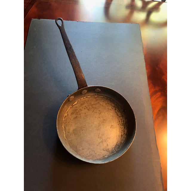 Antique Duperquet Huot & Moneuse Co (Dh&mc) Copper Saute Pan For Sale - Image 4 of 9
