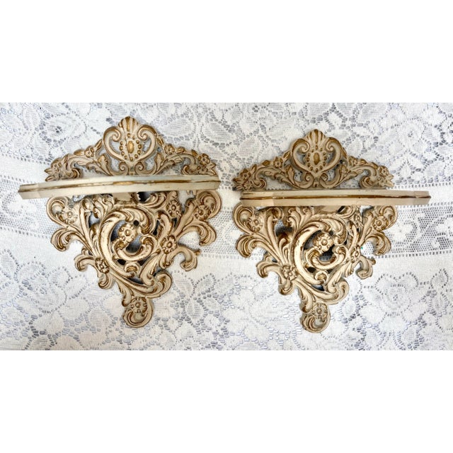 Midcentury Pair of Petite Decorative Wall Decor Shelves- Set of Two For Sale - Image 10 of 12