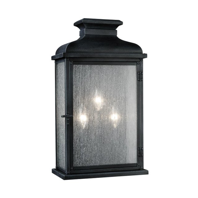 2020s Sean Lavin by Visual Comfort Studio Pediment Wide Lantern, Dark Weathered Zinc For Sale - Image 5 of 5