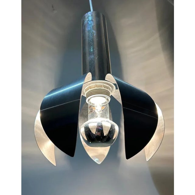 Metal Chrome and Brushed Steel Suspension, 1970s For Sale - Image 7 of 10