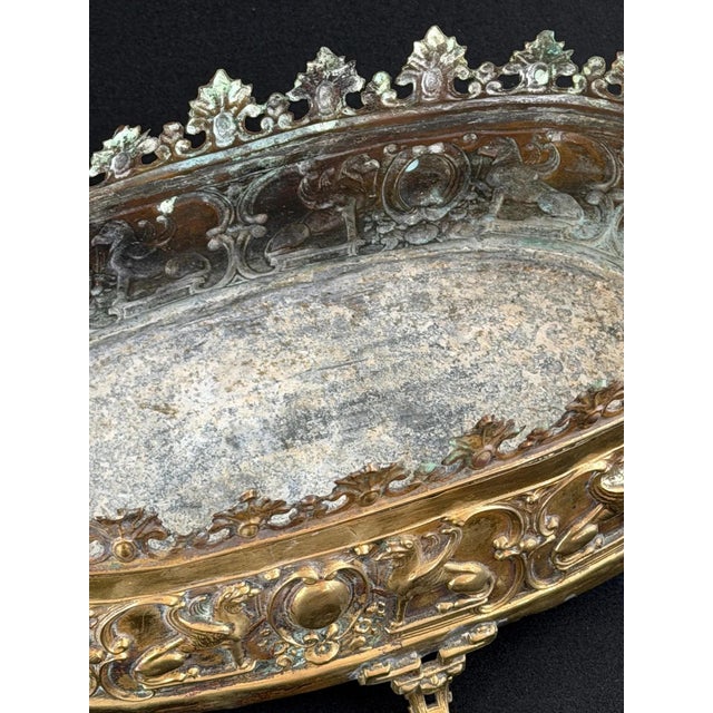 Metal French Napoléon III Chased and Gilt Brass Mantel Jardinière, 1870s For Sale - Image 7 of 10