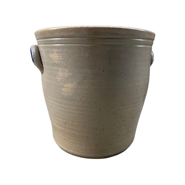 1970s Vintage Pennsylvania Stoneware Crock With Blue Bird Motif, Stamped D. Eldreth For Sale - Image 5 of 7