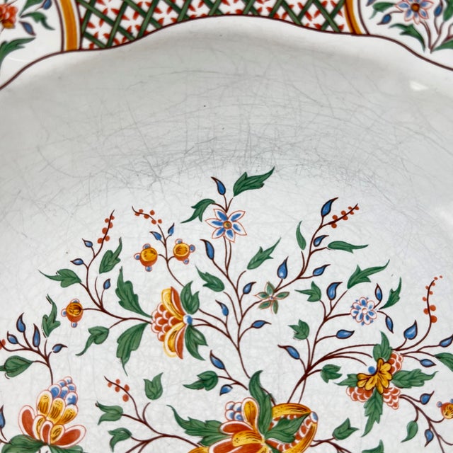 Soup Plates with Rouen Sainfoin Pattern from Gien, 1990, Set of 10 For Sale - Image 9 of 10