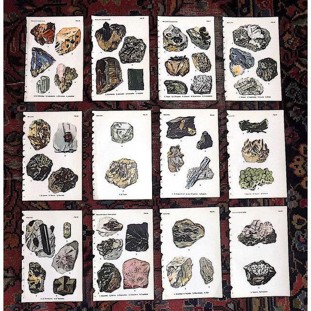 Silver Authentic Antique 1916 Mineral Lithographs - Set of 12 For Sale - Image 8 of 8