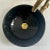 Metal Black Round Ceramic Blacked Vanity Vessel Sink Basin, Brass Drain For Sale - Image 7 of 9