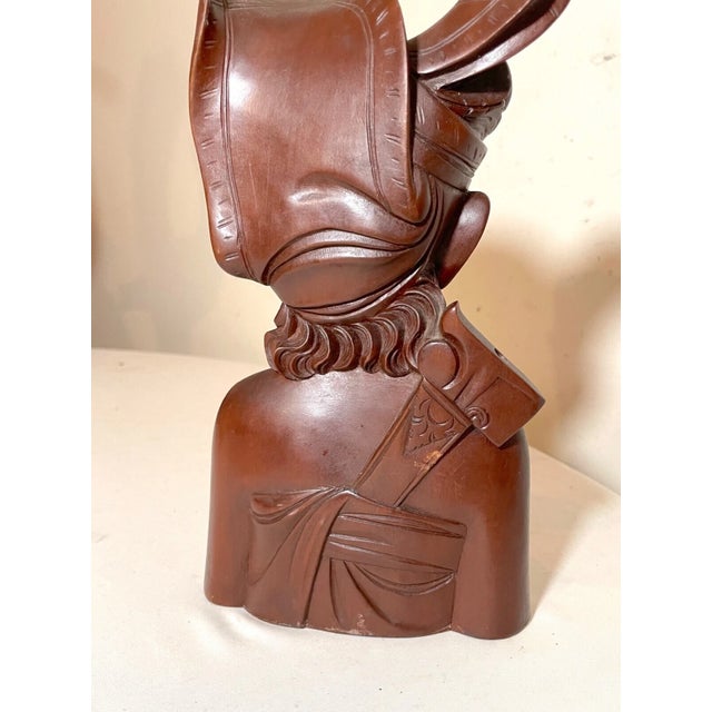Brown Antique Carved Balinese Indonesian Bali Nude Lady Bust Wood Carving Sculpture For Sale - Image 8 of 12