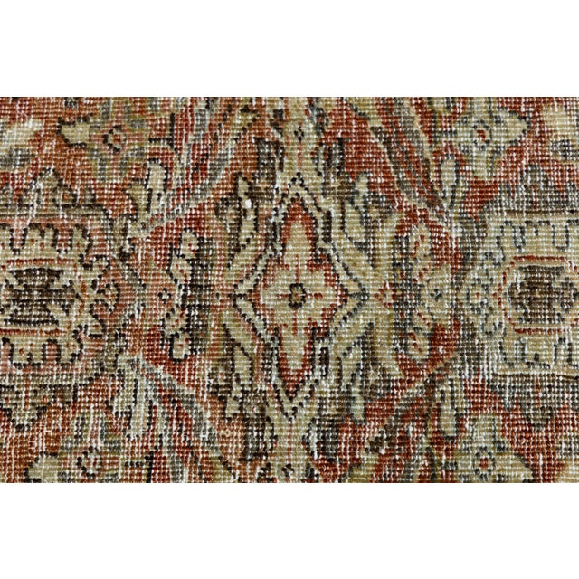 Antique Mahal Wool Rug With Muted Terracotta & Sage Palette For Sale In New York - Image 6 of 11