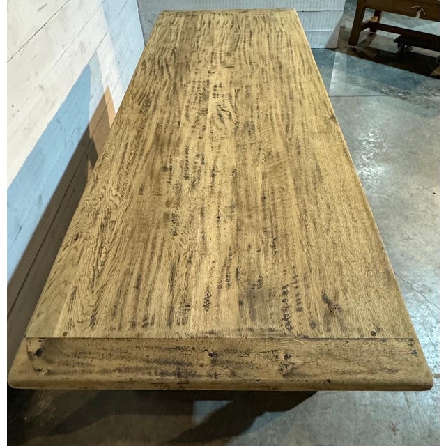 Larger Farmhouse Dining Table in Bleached Oak, 1925 For Sale - Image 4 of 18