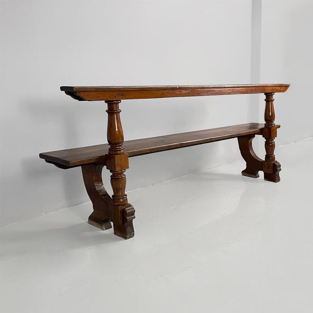 Antique Italian Wooden Bench, 1800s For Sale - Image 5 of 16