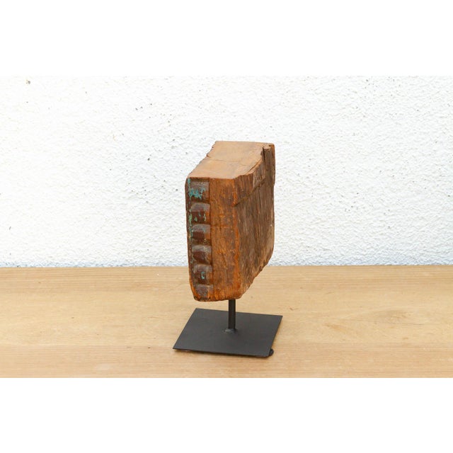 Small Rosette Antique Beam Sculpture For Sale - Image 4 of 7