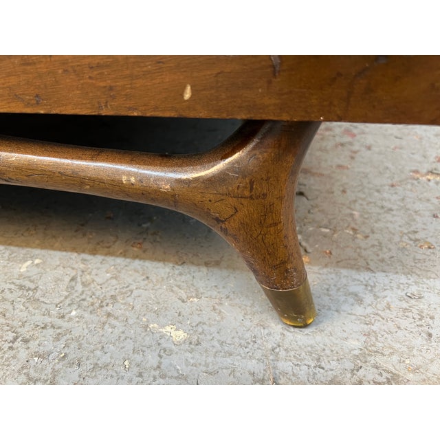 Mid-Century Modern Sculpted Walnut Buffet For Sale - Image 14 of 16