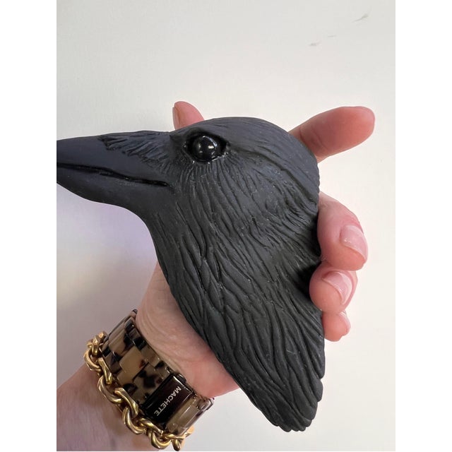 Black Karla Walter Ceramic Wall Sculpture of Crow #15 2023 For Sale - Image 8 of 12