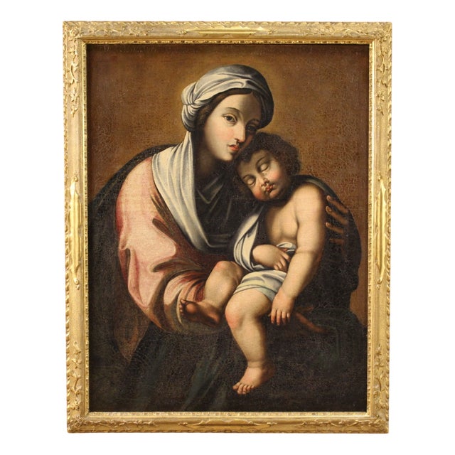 Italian Artist, Virgin with Child, 1720, Oil on Canvas For Sale