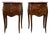 Louis XV Style Marquetry and Marble Bedside Tables, Set of 2 For Sale