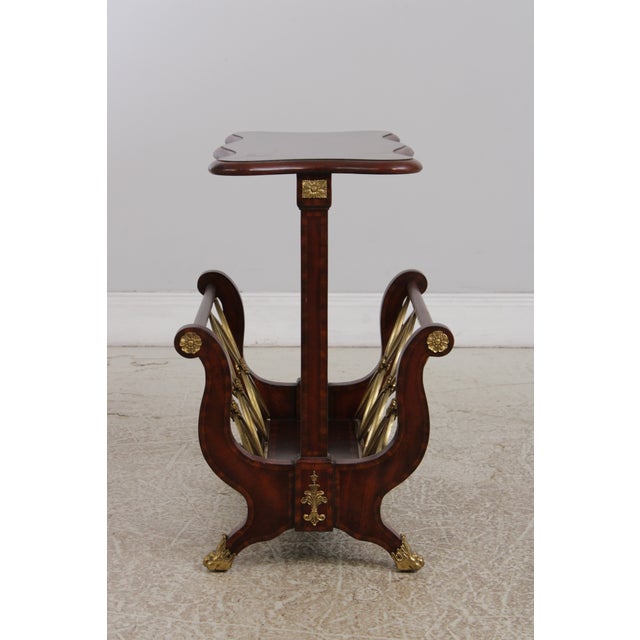 Age: Approx: 20 Years Old Details: Brass Base Quality Construction Gorgeous Figural Mahogany Top Brass Capped Paw Feet...
