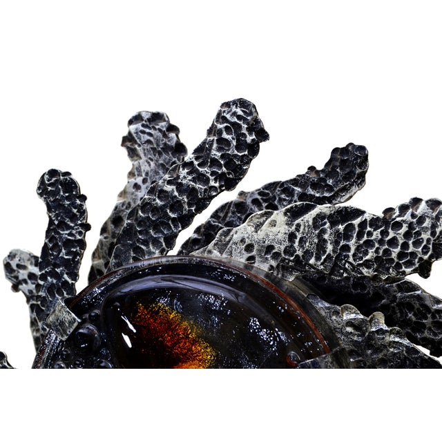 Brutalist Set 2 Mazzega Murano Italian Brutalist Glass Sconces For Sale - Image 3 of 7