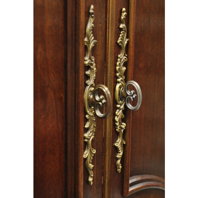 Late 20th Century Furniture Cardella Cherry Wood Bombe Armoire Wardrobe Dresser Tv Cabinet For Sale - Image 12 of 18